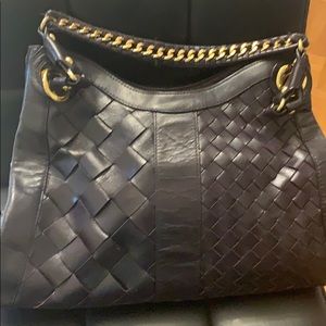 Bcbgmaxazria purple leather bag